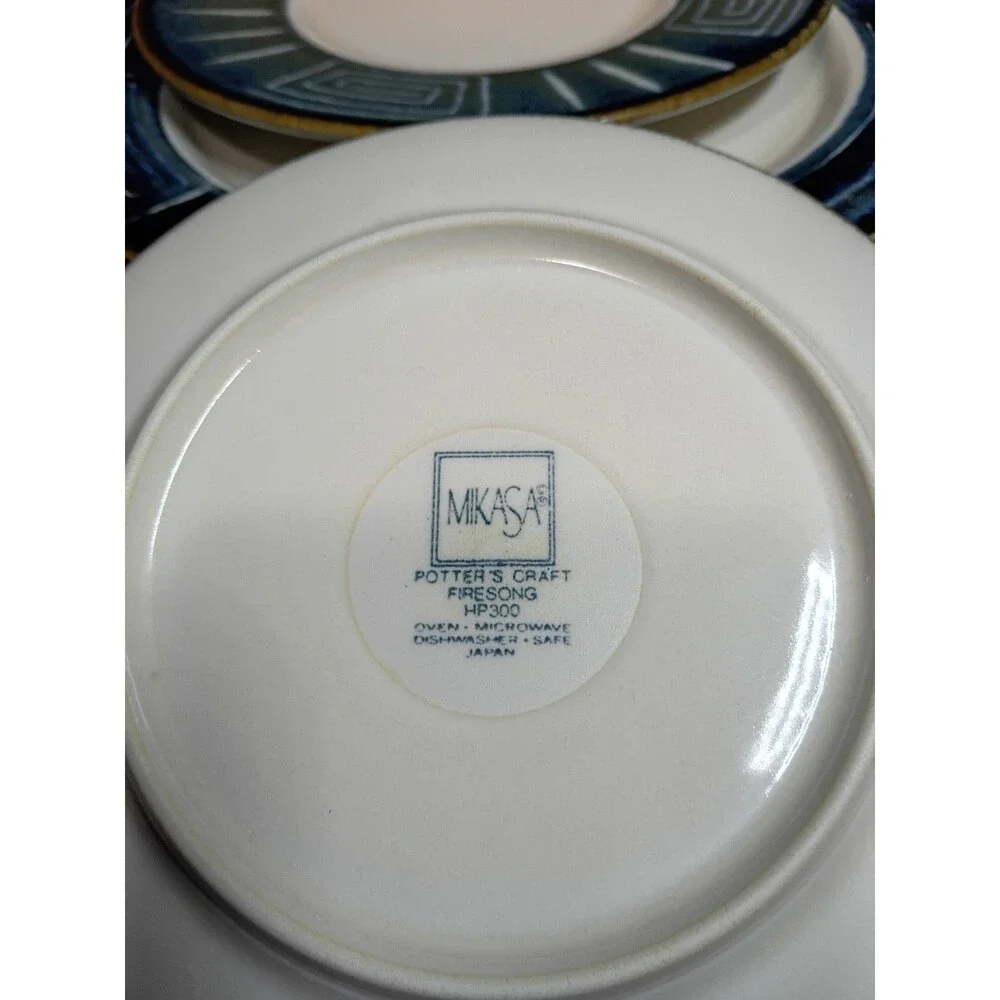 Mikasa Firesong HP300 6 Pc Plate Set Service for 2 Dinner Salad Bread Japan